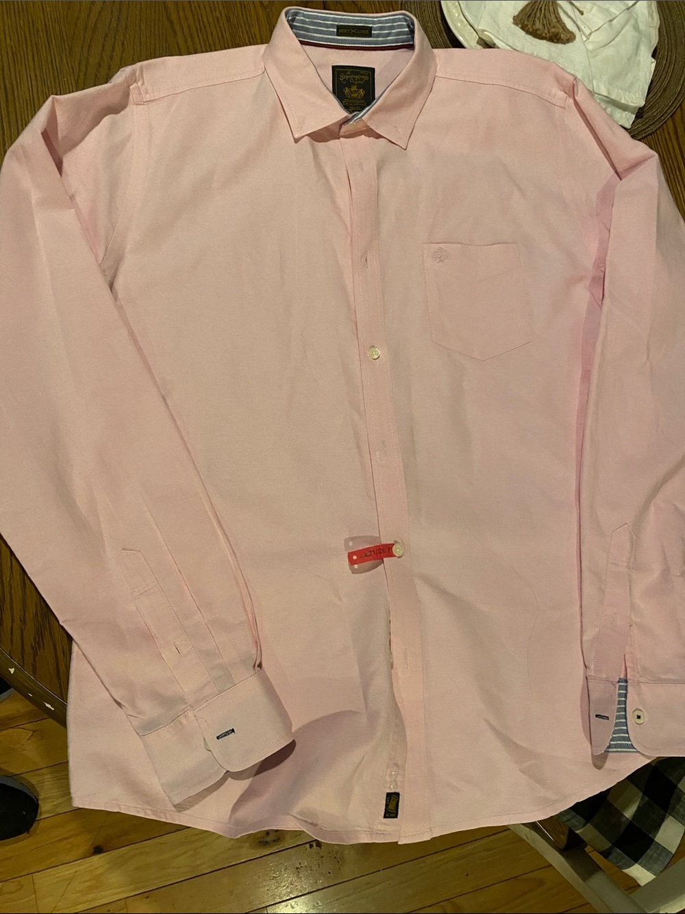 Men's Springfield Light Pink Dress Shirt with Chest Pocket regular fit
